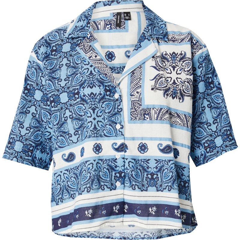 VERO MODA Blúzka VMMILAN OMIA námornícka modrá / svetlomodrá / biela 63059985