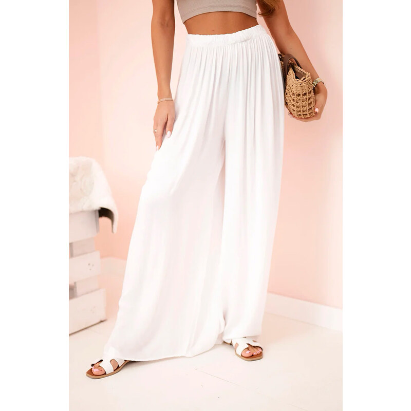 Fashionweek Dámske nohavice ľahké vzdušné so širokými nohavicami K3180 63062555