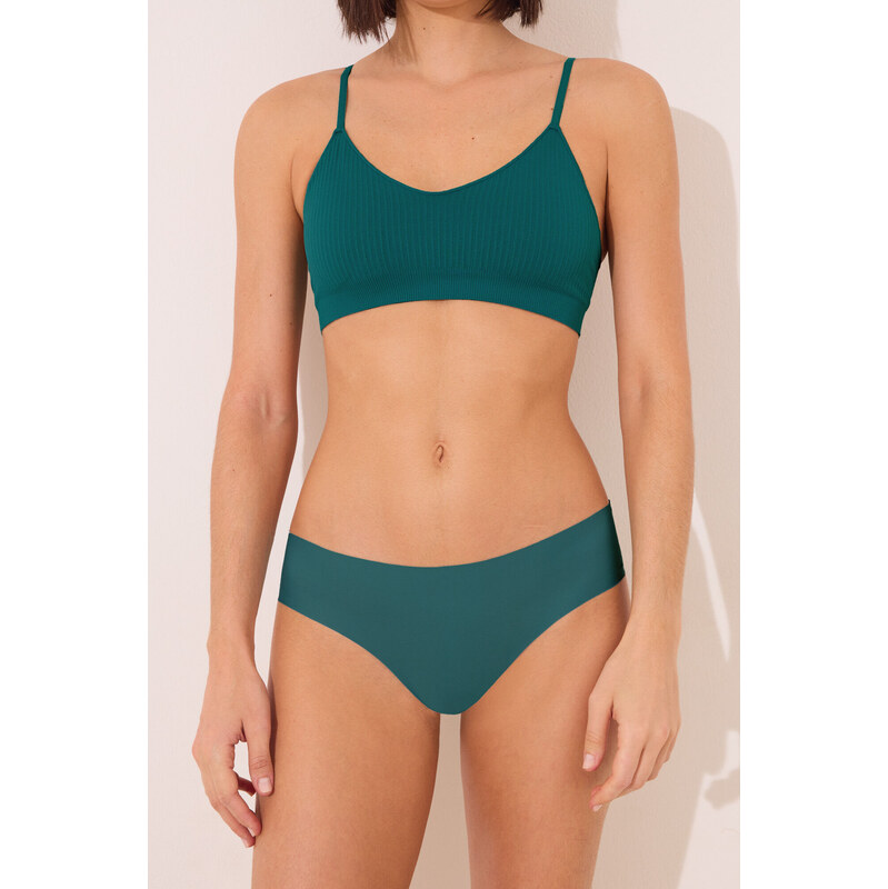 womensecret Klasické zelené Clean Cut nohavičky z čipky 63062773