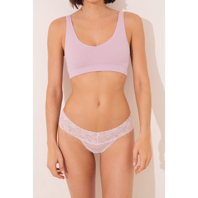 womensecret Ružové čipkované nohavičky 63062775