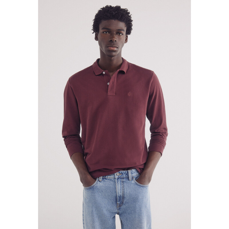 SPRINGFIELD Pánske polo tričko s dlhým rukávom 63062810