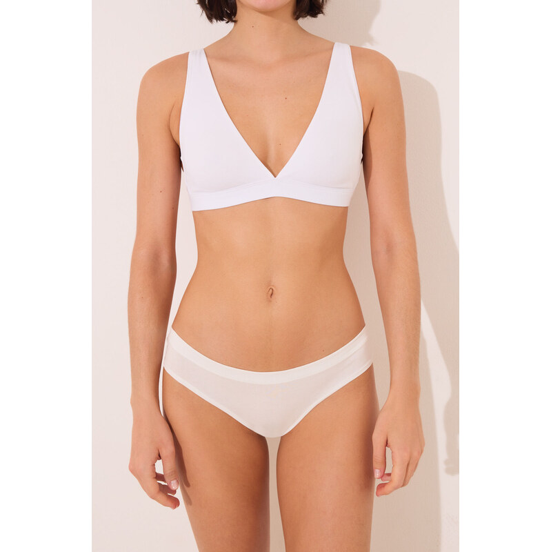 womensecret Klasické slonovinové bavlnené nohavičky 63062832