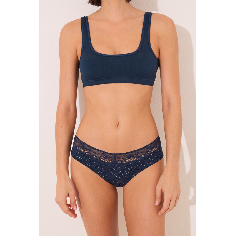 womensecret Široké modré vzorované nohavičky 63062833