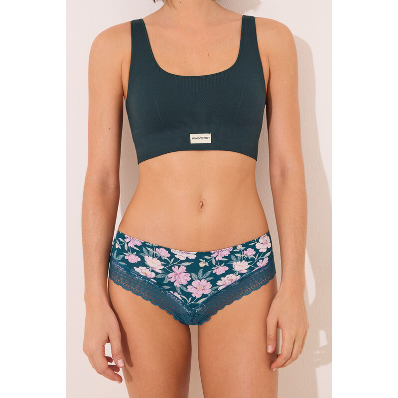 womensecret Široké brazílske nohavičky so zeleným kvetinovým vzorom 63062840