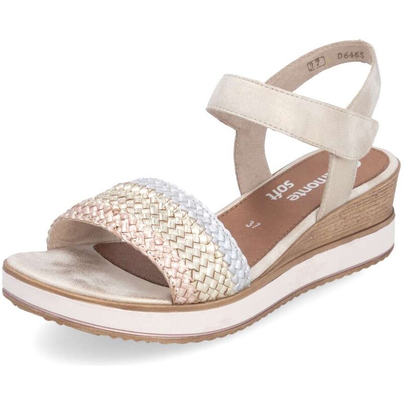 RIEKER Dámske sandále REMONTE D6465-90 zlatá S5 63064159