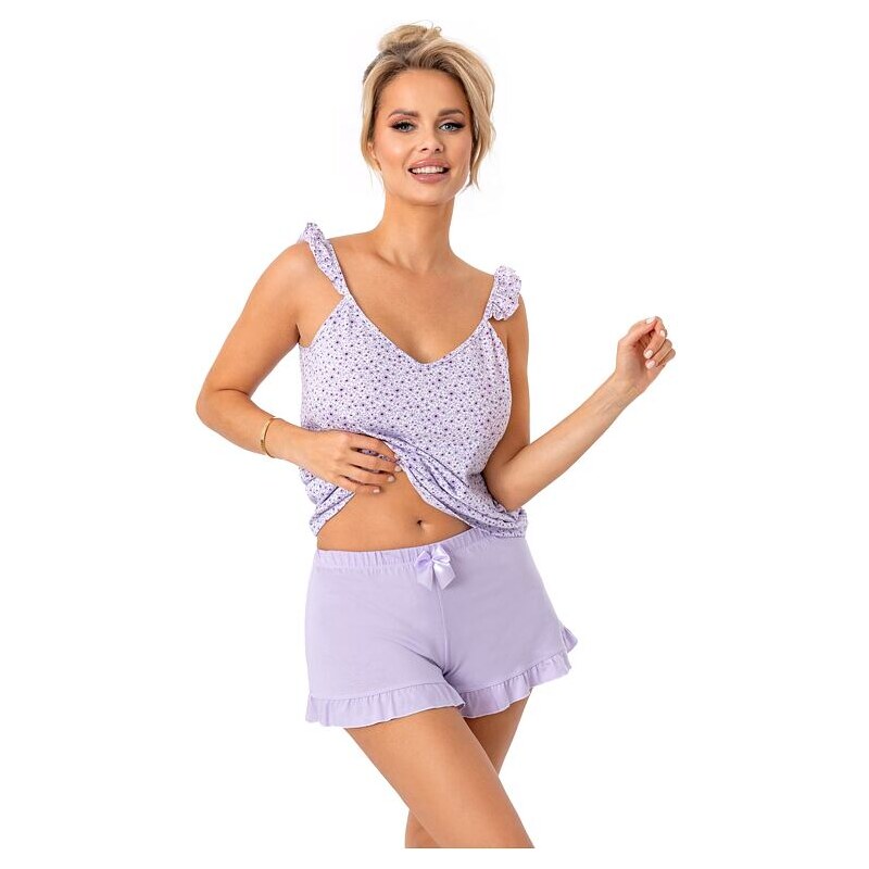 Donna Bavlnené dámske pyžamo Fiorella top fialové 63208859