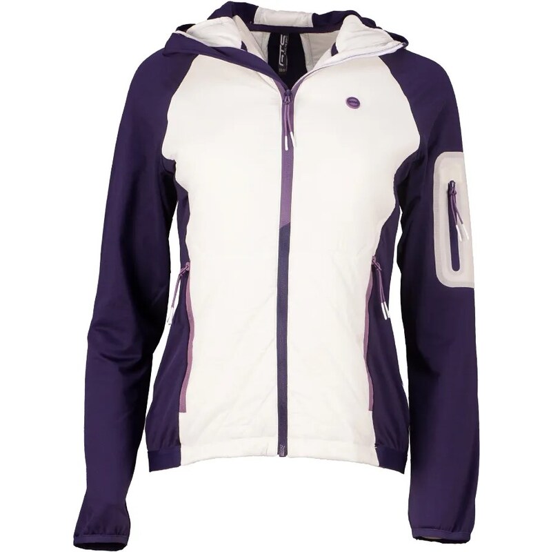 Dámska zateplená mikina GTS 405951 biela/fialová 63069378