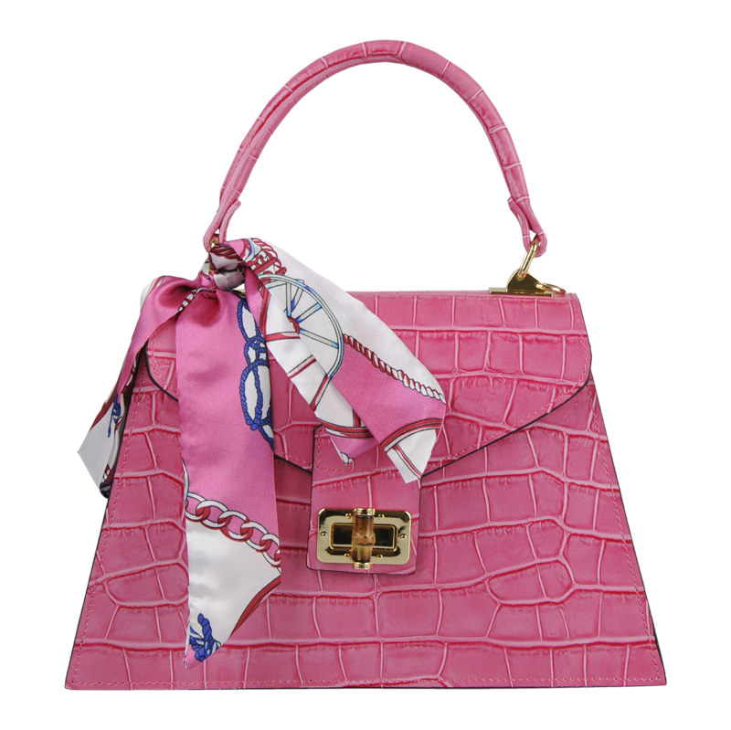 Ružová kožená talianska crossbody kabelka Flavia Cocco Rosa 63069409