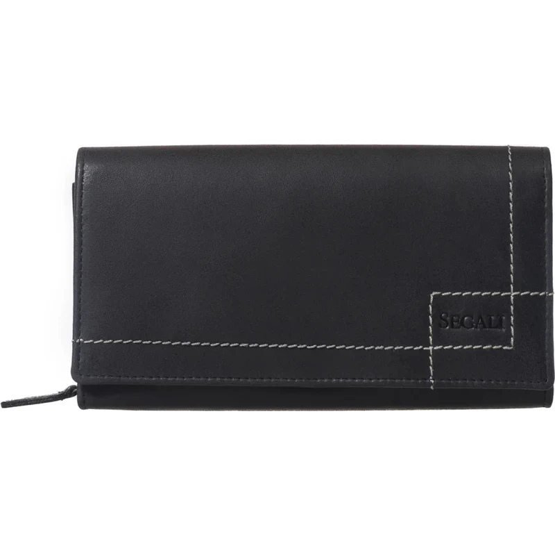 SEGALI Dámska kožená peňaženka SG-207 čierna-sivá 46835391