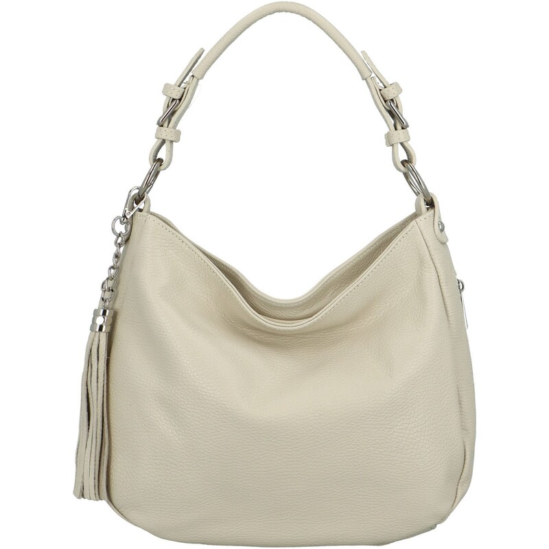 Delami Vera Pelle Dámska kožená kabelka cez rameno krémová - Delami 63091524