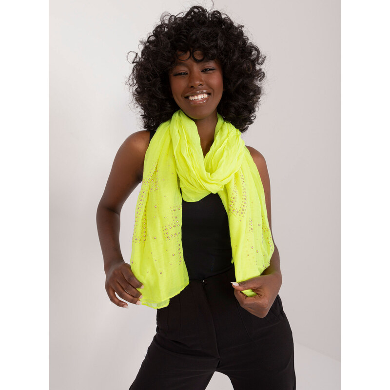 BASIC Neónovo žltá viskózová šatka s perličkami -AT-CH-EH-2336.28X 52672337