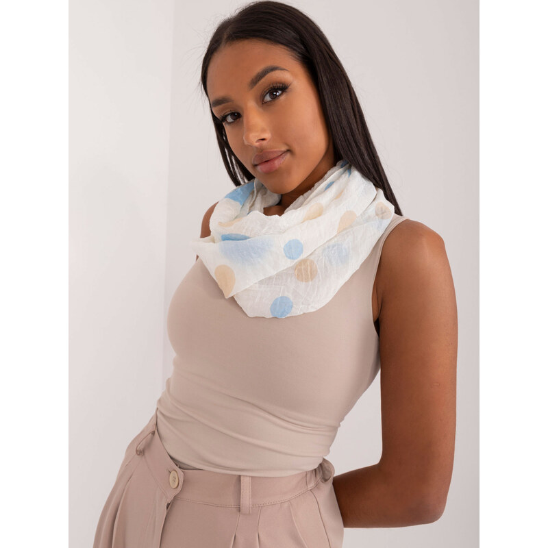 BASIC Smotanová šatka s bodkami -béžová-modrá AT-KM-BF48164.29-ecru 52673139