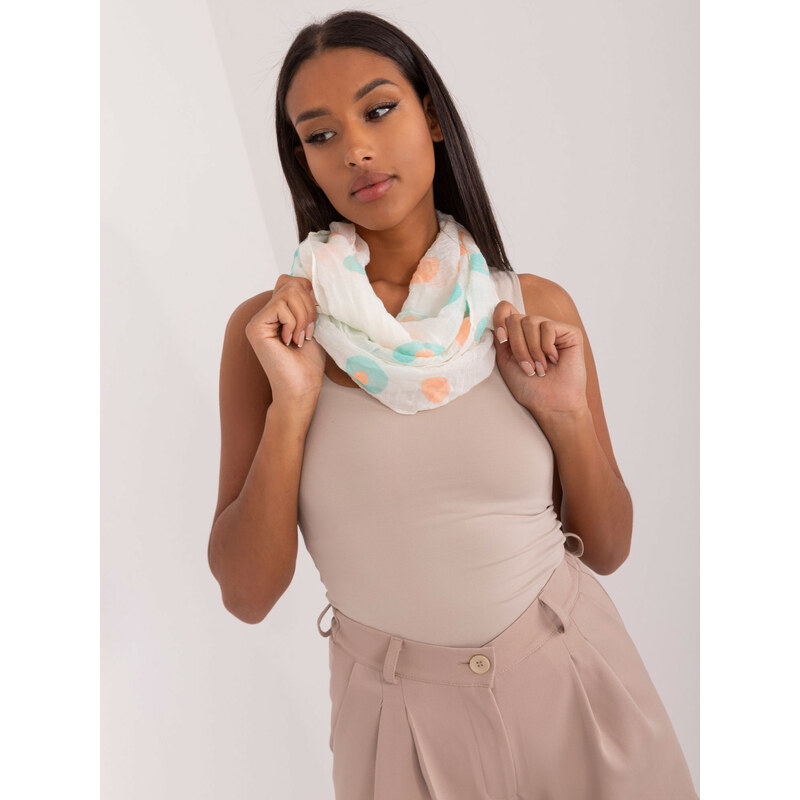 BASIC Smotanová šatka s bodkami -mint-oranžová AT-KM-BF48164.29X-ecru 52673142