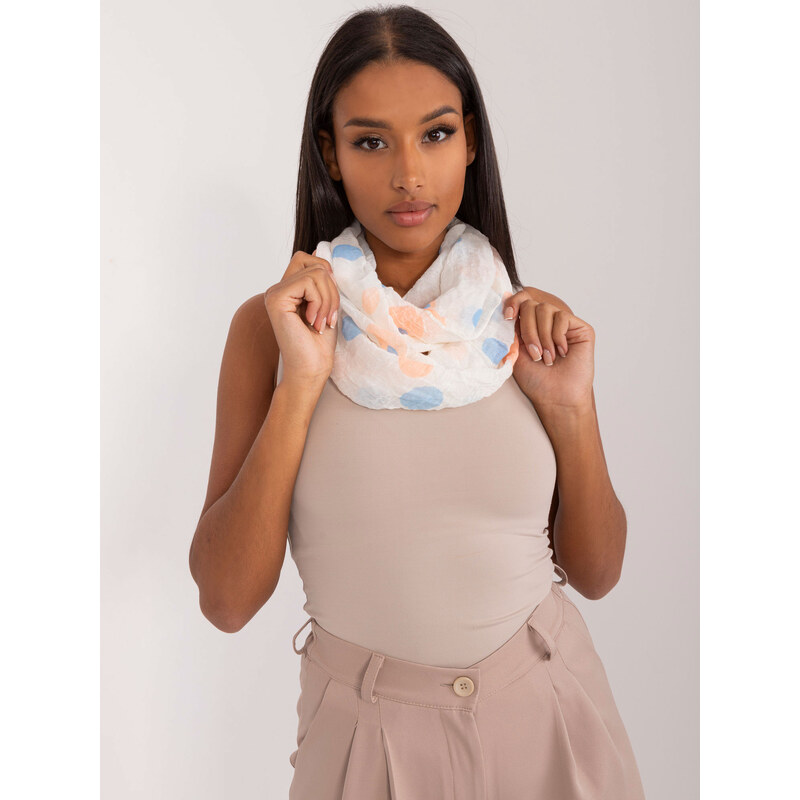 BASIC Smotanová šatka s bodkami -modrá-oranžová AT-KM-BF48164.27-ecru 52673138