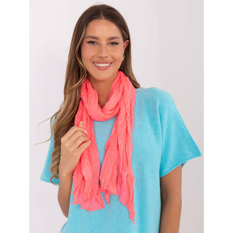 BASIC Neónovo ružová riasená dámska šatka AT-CH-1906.39-fluo pink 62380505