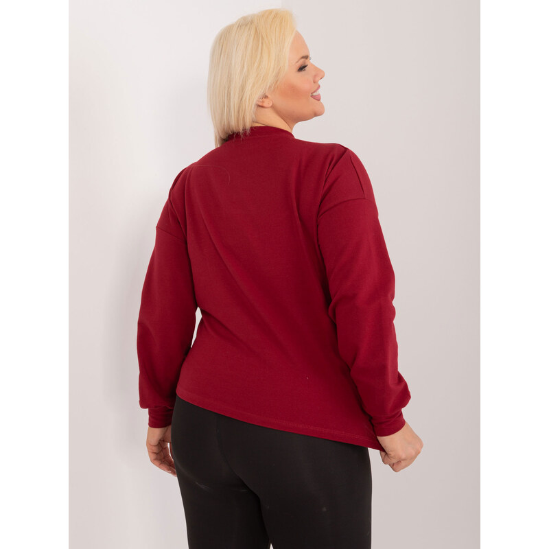 BASIC FEEL GOOD Bordová dámska basic mikina RV-BL-6317.94-bordo 23786726