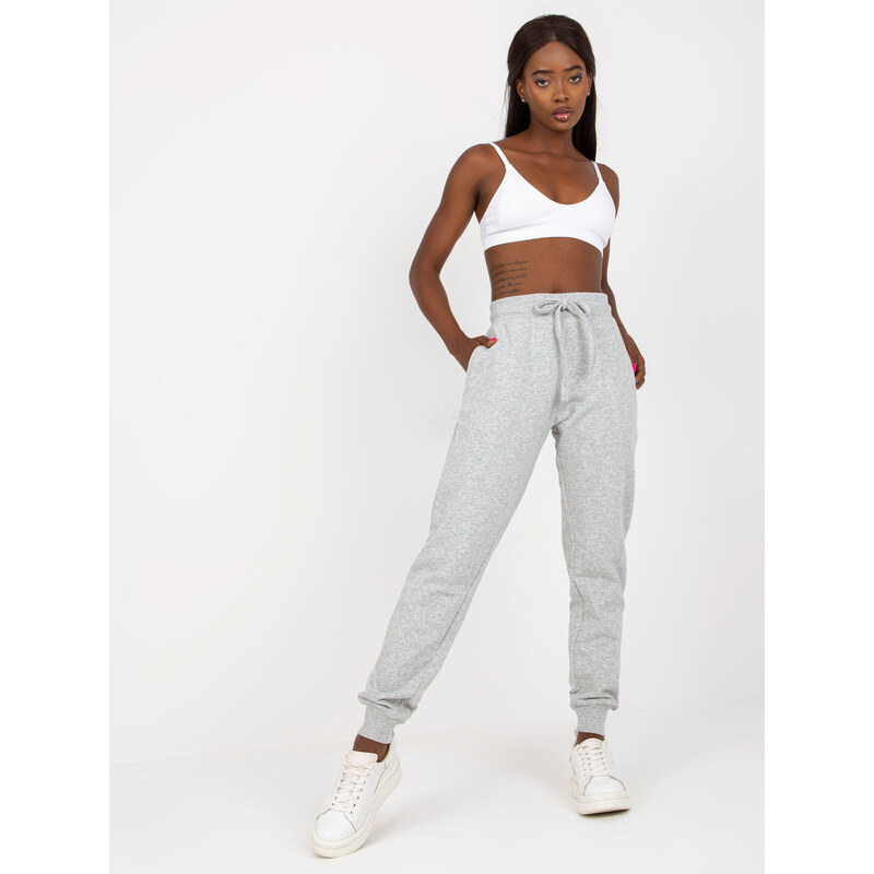 BASIC FEEL GOOD Svetlosivé štýlové tepláky B-005.04X-grey 34496660