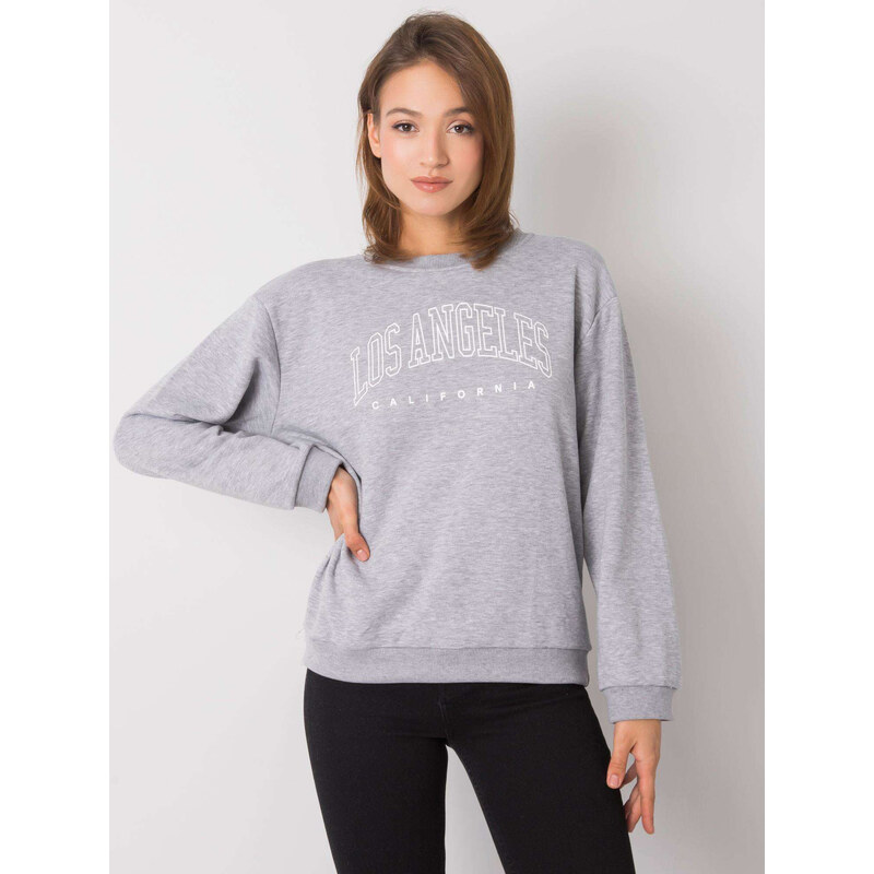 RUE PARIS Šedá dámska mikina s nápisom RV-BL-6669.10-gray 57947665