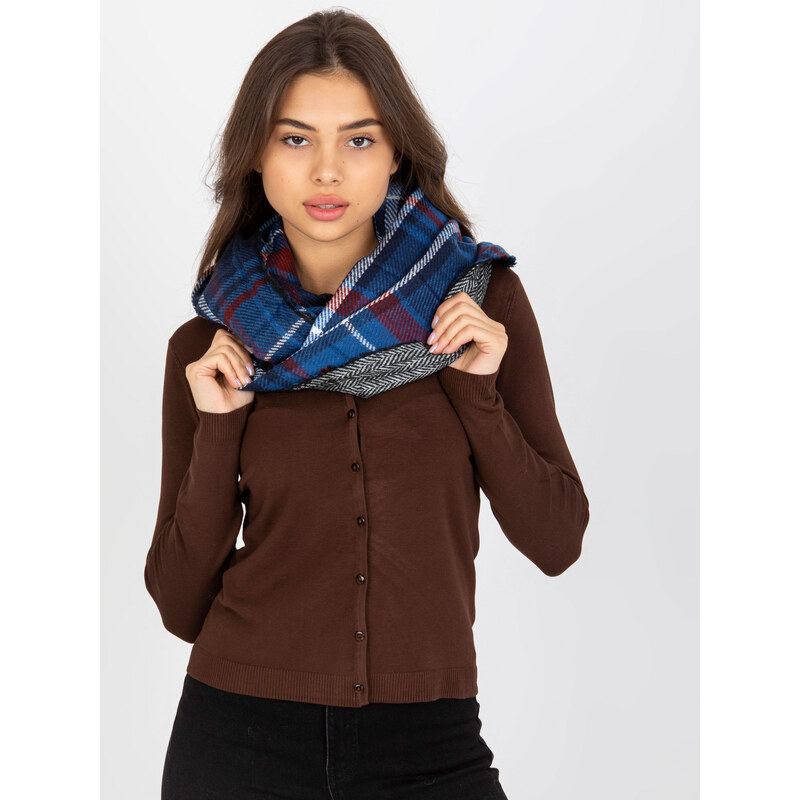 BASIC Modrý károvaný šál -AT-KM-1402.20-dark blue 36066336