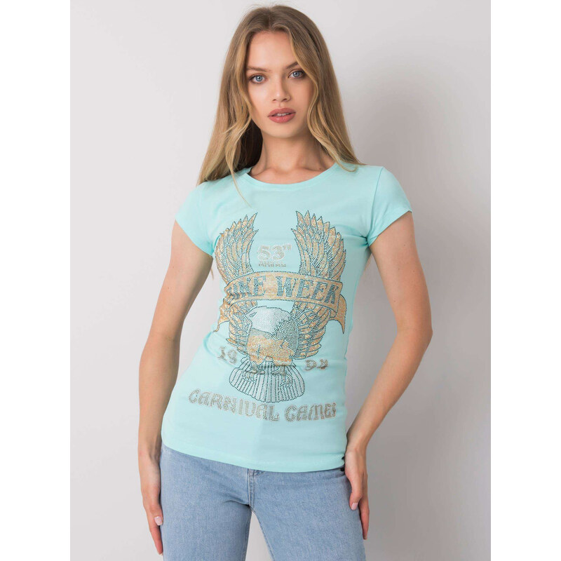 BASIC Svetlo modré dámske tričko s kamienkami EM-TS-ES-21-533.16-blue 24927768