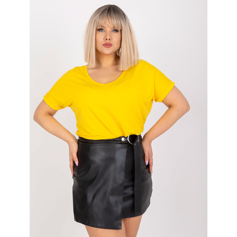 RELEVANCE Žlté ľahké tričko Dina z viskózy -RV-BZ-7832.57-yellow 57949935