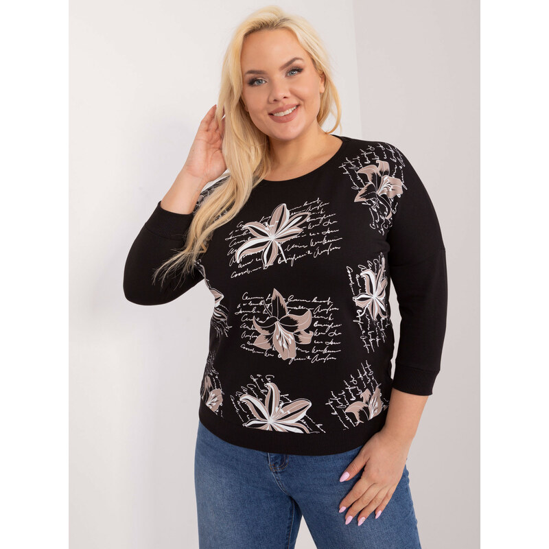 RELEVANCE Čierne tričko s potlačou RV-BZ-9182.14-black 57954855