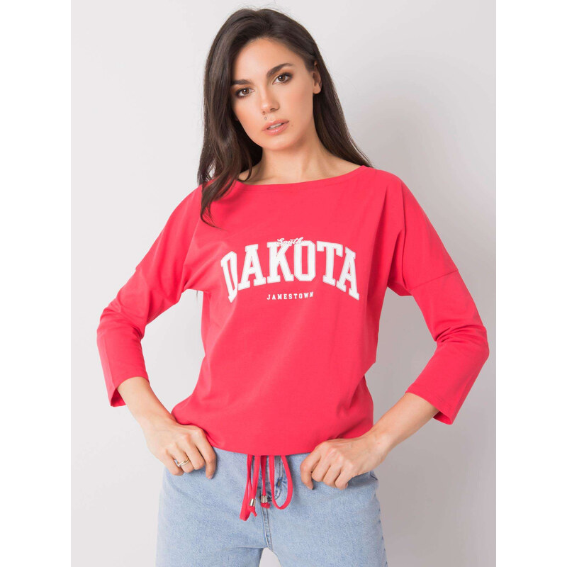 RUE PARIS Ružové dámske tričko s nápisom DAKOTA RV-BZ-6673.61-coral 57947593