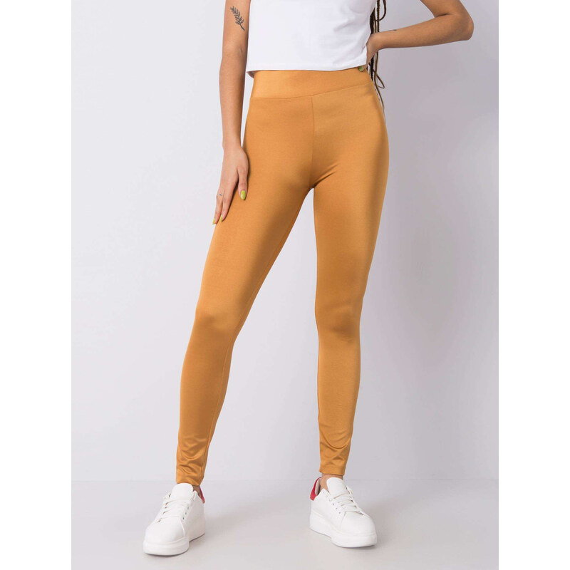 RUE PARIS Zlaté lesklé legíny 1000-LG-3103.11X-gold 57947470