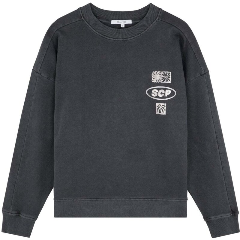 Scalpers Mikina Moya Flow tmavosivá / strieborná 63159640