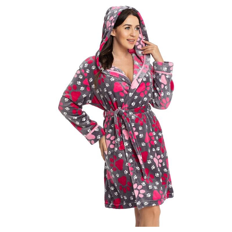 Dorota Dámsky župan Peggy sivý s tlapkami 25954906