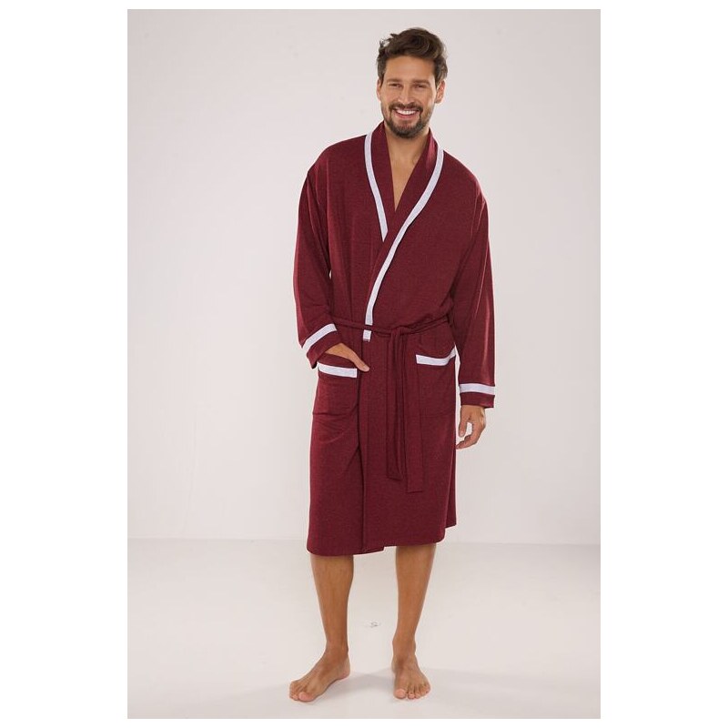 De Lafense Bavlnený pánsky župan Bruno II vínový 36733488