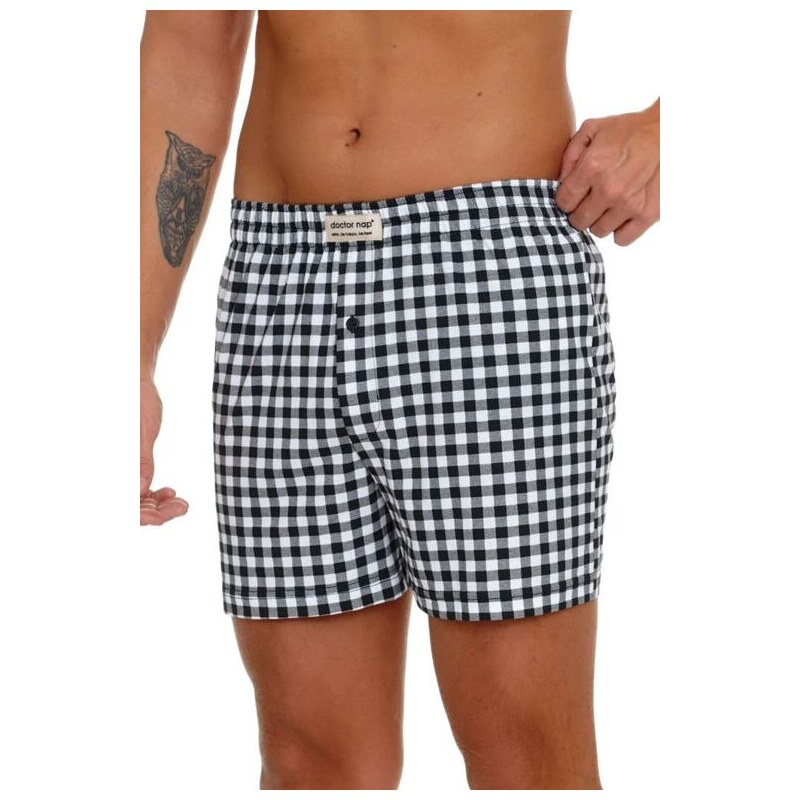 DN Nightwear Trenírky Be Happy bielo-čierne kockované 39397318