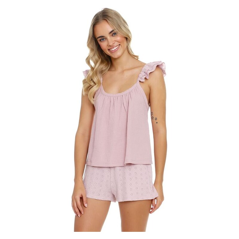 DN Nightwear Dámske mušelínové pyžamo Susy ružové 39541370