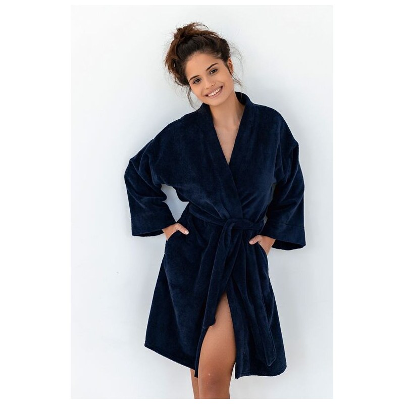 Sensis Dámsky župan Navy tmavo modrý s bambusom 41285467