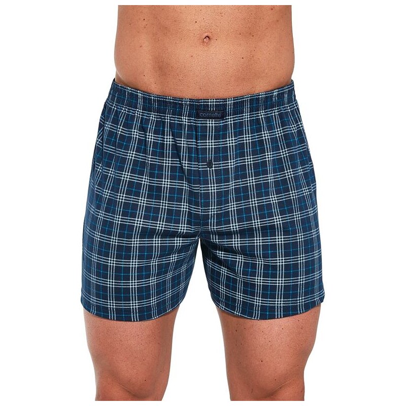 Cornette Pánske trenírky Comfort 2252 modré káro 41089231