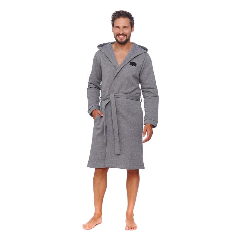 DN Nightwear Pánsky ľahko zateplený župan James sivý 41368978