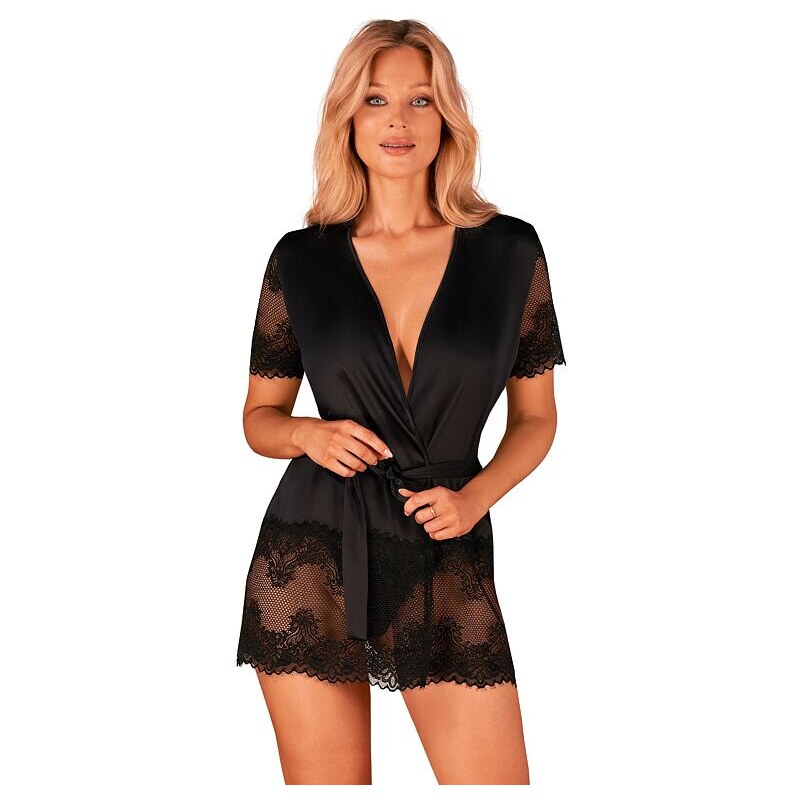 Obsessive Dámsky župan peignoir Maderris čierny 43821023