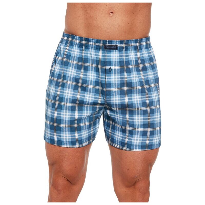 Cornette Pánske trenírky Comfort 2253 modré káro 46043800