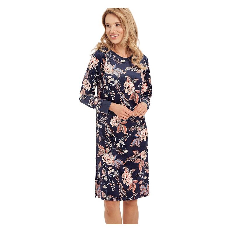 Taro Hrejivá nočná košeľa Venus modrá s kvetmi 46494744