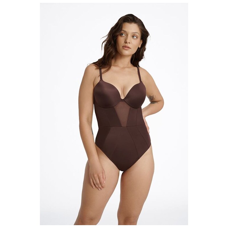 Esotiq Dámske push-up body Influensa hnedé 46519865