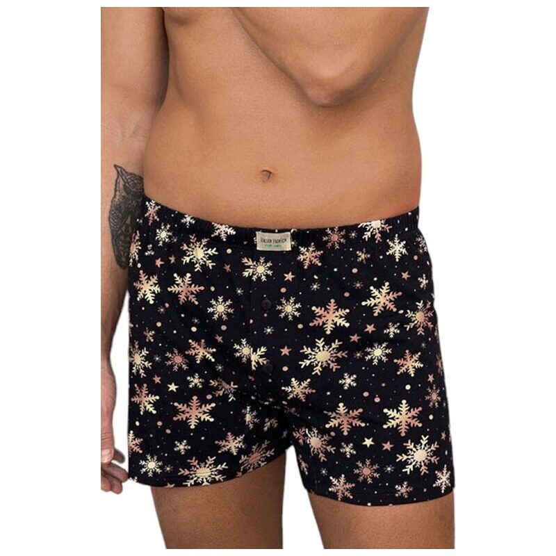 Italian Fashion Pánske trenírky Zermat čierne s vločkami 47212392