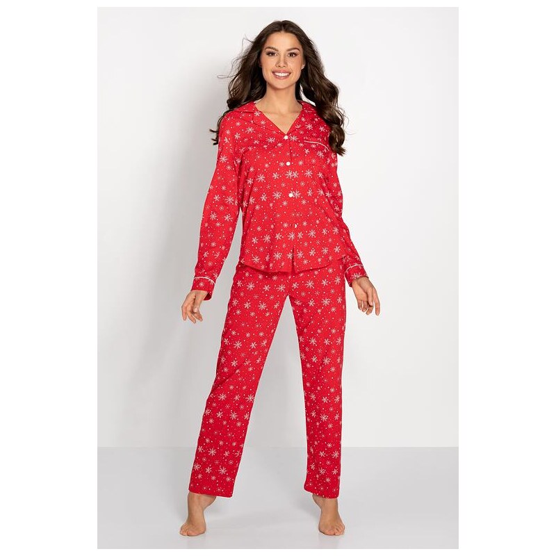Momenti per me Dámske pyžamo Super winter červené s vločkami 47212393