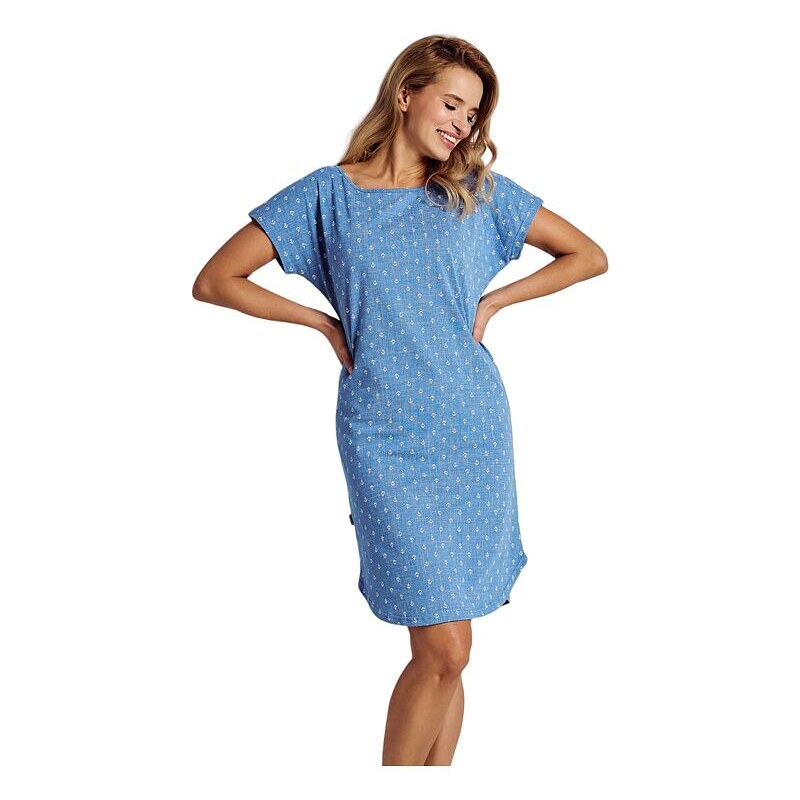 Taro Nočná košeľa Leona modrá s kotvami 48672888