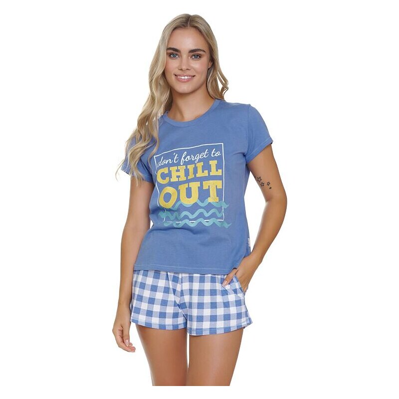 DN Nightwear Dámske pyžamo Chill out modré 49158249