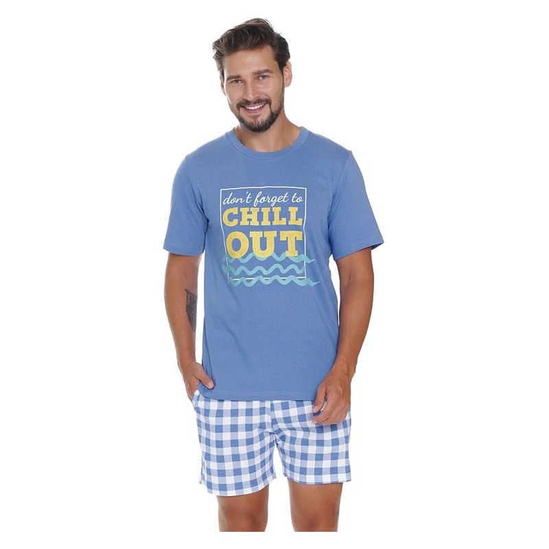 DN Nightwear Pánske pyžamo Chill out modré 49098832