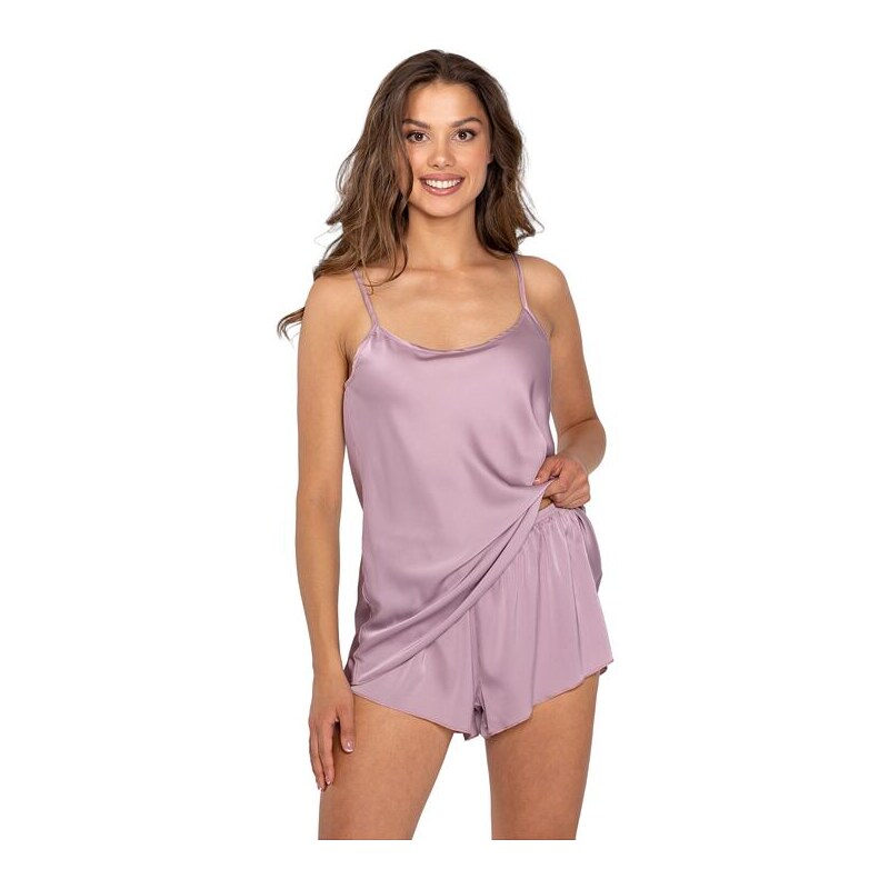 Momenti per me Krátke saténové pyžamo Heather lila 49291287