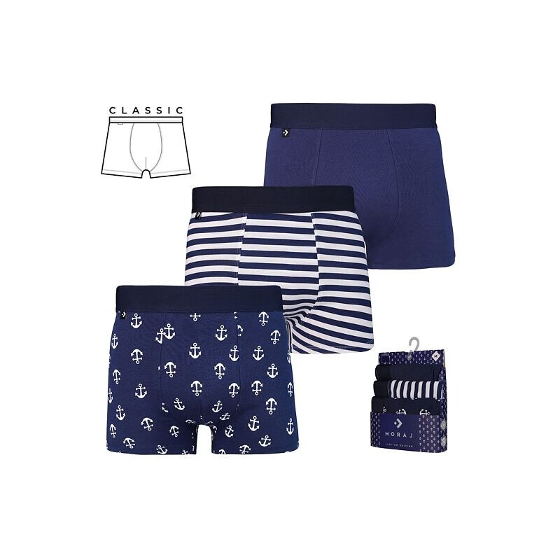 Moraj 3 pack boxeriek Kotva modro-biele 49443642