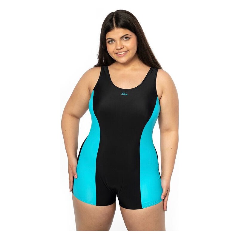 Spin Plavky s nohavicami Malcesine čierno-tyrkysové 49891930