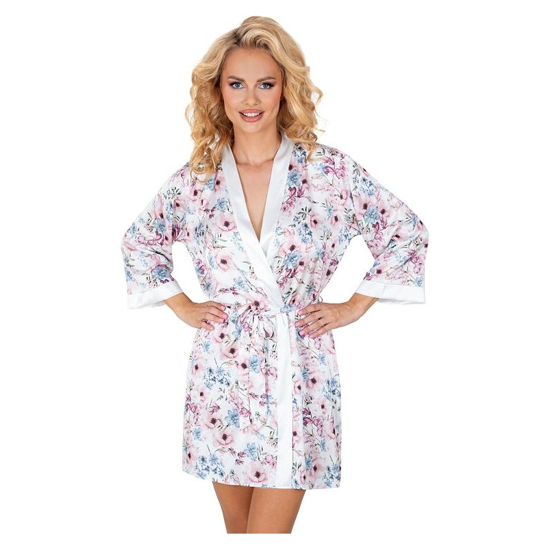 Donna Dámsky saténový župan Rosa kvetinový 50839026