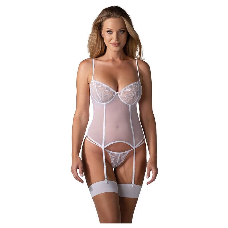 Obsessive Korzet a tangá Alissium biely 53426796